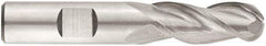 Niagara Cutter - 3/4" Diam, 1-5/8" LOC, 3 Flute Solid Carbide Ball End Mill - AlTiN Finish, Single End, 4" OAL, 3/4" Shank Diam, Spiral Flute - Americas Industrial Supply