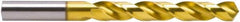 Guhring - #14 118° Cobalt Jobber Drill - TiN Finish, Right Hand Cut, Spiral Flute, Straight Shank, 80mm OAL, Four Facet, Split Point - Americas Industrial Supply