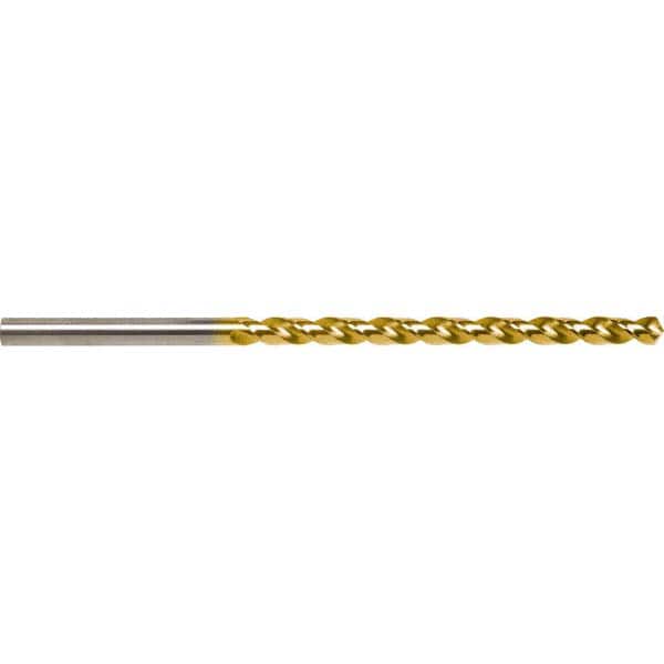 Taper Length Drill Bit: 0.1770″ Dia TiN Finish, RH Cut, Parabolic Flute, Straight Shank, Series 5537
