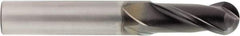OSG - 5/32" Diam, 9/16" LOC, 2 Flute Solid Carbide Ball End Mill - Diamond Finish, Single End, 2" OAL, 1/8" Shank Diam, Spiral Flute - Americas Industrial Supply