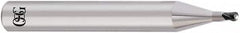 OSG - 0.8mm Diam, 0.5mm LOC, 2 Flute Solid Carbide Ball End Mill - TiAlN Finish, Single End, 45mm OAL, 4mm Shank Diam, Spiral Flute - Americas Industrial Supply