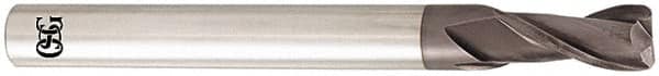 OSG - 1", 2 Flute, Single End, Solid Carbide, 1/8" Corner Radius End Mill - 4" OAL, 35° Helix, Right Hand Flute, 1-1/2" LOC, Right Hand Cut - Americas Industrial Supply