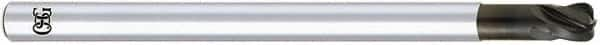 OSG - 12mm, 4 Flute, Single End, Solid Carbide, 1mm Corner Radius End Mill - 150mm OAL, 30° Helix, Right Hand Flute, 12mm LOC, Right Hand Cut, - Americas Industrial Supply