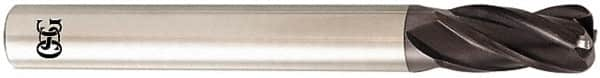 OSG - 1/2", 4 Flute, Single End, Solid Carbide, 0.06" Corner Radius End Mill - 3" OAL, 35° Helix, Right Hand Flute, 1" LOC, Right Hand Cut - Americas Industrial Supply