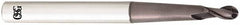 OSG - 12mm Diam, 22mm LOC, 2 Flute Solid Carbide Ball End Mill - TiAlN Finish, Single End, 140mm OAL, 16mm Shank Diam, Spiral Flute - Americas Industrial Supply