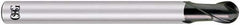 OSG - 5/16" Diam, 15/32" LOC, 2 Flute Solid Carbide Ball End Mill - TiAlN Finish, Single End, 3-3/16" OAL, 5/16" Shank Diam, Spiral Flute - Americas Industrial Supply