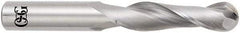 OSG - 14mm Diam, 57mm LOC, 2 Flute Solid Carbide Ball End Mill - TiAlN Finish, Single End, 127mm OAL, 14mm Shank Diam, Spiral Flute - Americas Industrial Supply