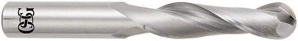 OSG - 12mm Diam, 51mm LOC, 2 Flute Solid Carbide Ball End Mill - TiAlN Finish, Single End, 102mm OAL, 12mm Shank Diam, Spiral Flute - Americas Industrial Supply