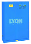 Acid Storage Cabinet - #5544 - 43 x 18 x 65" - 45 Gallon - w/2 shelves, three poly trays, 2-door manual close - Blue Only - Americas Industrial Supply