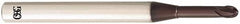 OSG - 3/32" Diam, 3/32" LOC, 2 Flute Solid Carbide Ball End Mill - TiAlN Finish, Single End, 2-1/2" OAL, 1/4" Shank Diam, Spiral Flute - Americas Industrial Supply