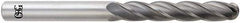 OSG - 12mm Diam, 76mm LOC, 4 Flute Solid Carbide Ball End Mill - Uncoated, Single End, 153mm OAL, 12mm Shank Diam, Spiral Flute - Americas Industrial Supply