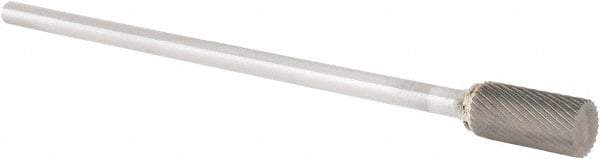 OSG - 1/2" Cut Diam, 1/4" Shank Diam, Cylinder Head Fluted Cut Burr - Carbide, Flat End, 1" LOC, 6" OAL - Americas Industrial Supply