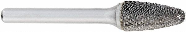 OSG - 1/2" Cut Diam, 1/4" Shank Diam, Tree with Radius Head Burr - Carbide, Radius End, 1" LOC, 6" OAL - Americas Industrial Supply