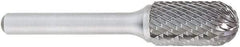OSG - 1/2" Cut Diam, 1/4" Shank Diam, Cylinder with Radius Head Burr - Carbide, Radius End, 1" LOC, 6" OAL - Americas Industrial Supply