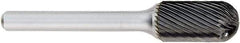 OSG - 9mm Cut Diam, 6mm Shank Diam, Tree with Radius Head Fluted Cut Burr - Carbide, Radius End, 19mm LOC, 50mm OAL - Americas Industrial Supply