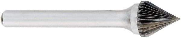 OSG - 9mm Cut Diam, 6mm Shank Diam, Cone Head Fluted Cut Burr - Carbide, Point End, 50mm OAL - Americas Industrial Supply