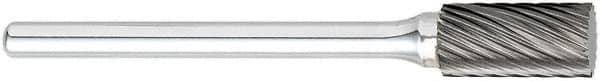 OSG - 1/4" Cut Diam, 1/8" Shank Diam, Cylinder with Radius Head Fluted Cut Burr - Carbide, Radius End, 1/2" LOC, 1-1/2" OAL - Americas Industrial Supply