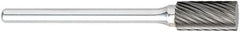 OSG - 4mm Cut Diam, 6mm Shank Diam, Cylinder Head Fluted Cut Burr - Carbide, Flat End, 12mm LOC, 50mm OAL - Americas Industrial Supply
