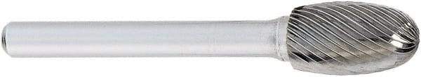 OSG - 22mm Cut Diam, 6mm Shank Diam, Oval Head Fluted Cut Burr - Carbide, Radius End, 22mm LOC, 50mm OAL - Americas Industrial Supply