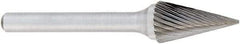 OSG - 9mm Cut Diam, 6mm Shank Diam, Cone Head Fluted Cut Burr - Carbide, 16mm LOC, 50mm OAL - Americas Industrial Supply