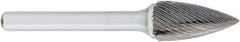 OSG - 9mm Cut Diam, 6mm Shank Diam, Tree Head Fluted Cut Burr - Carbide, Point End, 19mm LOC, 50mm OAL - Americas Industrial Supply