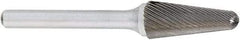 OSG - 5/16" Cut Diam, 1/4" Shank Diam, Cone Head Fluted Cut Burr - Carbide, Radius End, 7/8" LOC, 2" OAL - Americas Industrial Supply