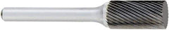 OSG - 3mm Cut Diam, 6mm Shank Diam, Cylinder with Radius Head Fluted Cut Burr - Carbide, Radius End, 12mm LOC, 50mm OAL - Americas Industrial Supply