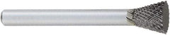 OSG - 3/8" Cut Diam, 1/4" Shank Diam, Inverted Cone Head Burr - Carbide, Flat End, 3/8" LOC, 2" OAL - Americas Industrial Supply
