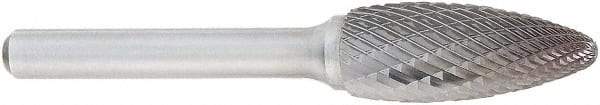 OSG - 8mm Cut Diam, 6mm Shank Diam, Flame Head Burr - Carbide, Radius End, 19mm LOC, 50mm OAL - Americas Industrial Supply