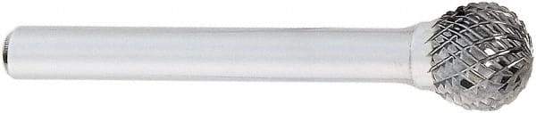 OSG - 5/8" Cut Diam, 1/4" Shank Diam, Ball Head Burr - Carbide, 5/8" LOC, 2" OAL - Americas Industrial Supply