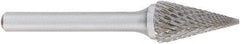 OSG - 1/4" Cut Diam, 1/4" Shank Diam, Cone Head Burr - Carbide, Point End, 1" LOC, 2" OAL - Americas Industrial Supply