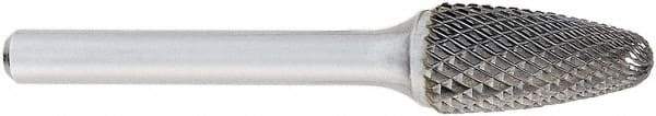 OSG - 1/2" Cut Diam, 1/4" Shank Diam, Tree with Radius Head Burr - Carbide, Radius End, 1" LOC, 2" OAL - Americas Industrial Supply