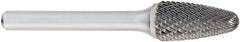 OSG - 5/8" Cut Diam, 1/4" Shank Diam, Tree with Radius Head Burr - Carbide, Radius End, 1" LOC, 2" OAL - Americas Industrial Supply