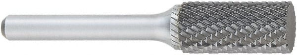 OSG - 3/8" Cut Diam, 1/4" Shank Diam, Cylinder Head Burr - Carbide, Flat End, 3/4" LOC, 2" OAL - Americas Industrial Supply