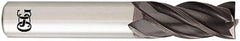 OSG - 7/8", 1-1/2" LOC, 7/8" Shank Diam, 4" OAL, 4 Flute, Solid Carbide Square End Mill - Single End, TiAlN Finish, Spiral Flute, 35° Helix, Centercutting, Right Hand Cut, Right Hand Flute, Series HP441 - Americas Industrial Supply