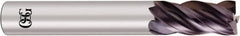 OSG - 5/8", 1-1/4" LOC, 5/8" Shank Diam, 3-1/2" OAL, 4 Flute, Solid Carbide Square End Mill - Single End, EXO Finish, Spiral Flute, Centercutting, Right Hand Cut, Right Hand Flute, Series 2050 - Americas Industrial Supply
