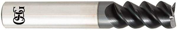 OSG - 3/4", 1-1/2" LOC, 3/4" Shank Diam, 4" OAL, 3 Flute, Solid Carbide Square End Mill - Single End, TiAlN Finish, Spiral Flute, 60° Helix, Centercutting, Right Hand Cut, Right Hand Flute, Series HP460 - Americas Industrial Supply