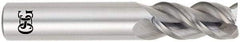 OSG - 11mm, 25mm LOC, 11mm Shank Diam, 70mm OAL, 3 Flute, Solid Carbide Square End Mill - Single End, Uncoated, Spiral Flute, 45° Helix, Centercutting, Right Hand Cut, Right Hand Flute, Series 445 - Americas Industrial Supply