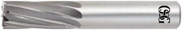 OSG - 11/16", 1-3/8" LOC, 3/4" Shank Diam, 4" OAL, 10 Flute, Solid Carbide Square End Mill - Single End, Uncoated, Spiral Flute, 15° Helix, Centercutting, Right Hand Cut, Right Hand Flute, Series 408 - Americas Industrial Supply