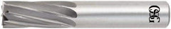 OSG - 11/16", 1-3/8" LOC, 3/4" Shank Diam, 4" OAL, 10 Flute, Solid Carbide Square End Mill - Single End, Uncoated, Spiral Flute, 15° Helix, Centercutting, Right Hand Cut, Right Hand Flute, Series 408 - Americas Industrial Supply