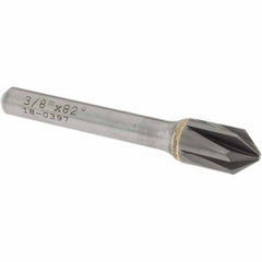 OSG - 3/8" Head Diam, 1/4" Shank Diam, Multi Flute 82° Solid Carbide Countersink - Americas Industrial Supply