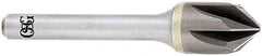 OSG - 1" Head Diam, 1/2" Shank Diam, Multi Flute 82° Solid Carbide Countersink - Bright Finish, Single End, Straight Shank, Right Hand Cut - Americas Industrial Supply