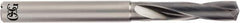OSG - 3/8" 140° Spiral Flute Solid Carbide Screw Machine Drill Bit - WXS Finish, Right Hand Cut, 49mm Flute Length, 106mm OAL, Standard Point, Straight Shank, Through Coolant - Americas Industrial Supply