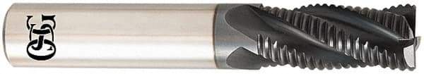 OSG - 1/2" Diam, 1-1/4" LOC, 4 Flute Solid Carbide Roughing Square End Mill - TiAlN Finish, 3" OAL, 1/2" Shank Diam, Single End, Centercutting, 30° Helix - Americas Industrial Supply