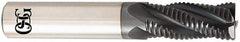 OSG - 1/2" Diam, 1-1/4" LOC, 4 Flute Solid Carbide Roughing Square End Mill - TiAlN Finish, 3" OAL, 1/2" Shank Diam, Single End, Centercutting, 30° Helix - Americas Industrial Supply