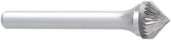 OSG - 9mm Cut Diam, 6mm Shank Diam, Cone Head Burr - Carbide, Point End, 90mm LOC, 50mm OAL - Americas Industrial Supply