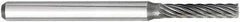 OSG - 3mm Cut Diam, 6mm Shank Diam, Oval Head Fluted Cut Burr - Carbide, Radius End, 5.5mm LOC, 50mm OAL - Americas Industrial Supply