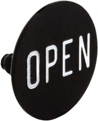 Square D - Legend Insert - Open - Black Background, White Letters, 30mm Hole Diameter - Americas Industrial Supply