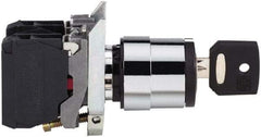 Square D - 0.87 Inch Mount Hole, 3 Position, Key Operated, Selector Switch Only - Black, Maintained (MA), Nonilluminated, 2NO, Shock and Vibration Resistant - Americas Industrial Supply