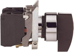 Square D - 0.87 Inch Mount Hole, 3 Position, Lever Operated, Selector Switch Only - Black, Momentary (MO), Nonilluminated, 2NO, Shock and Vibration Resistant - Americas Industrial Supply